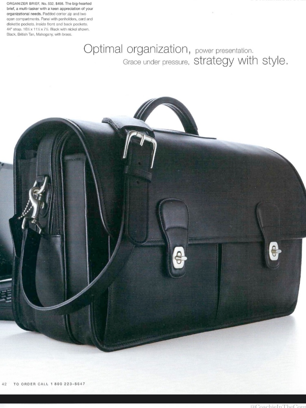 Coach Organizer Brief - Y2K Vintage Black Leather Briefcase - Picture 16 of 16